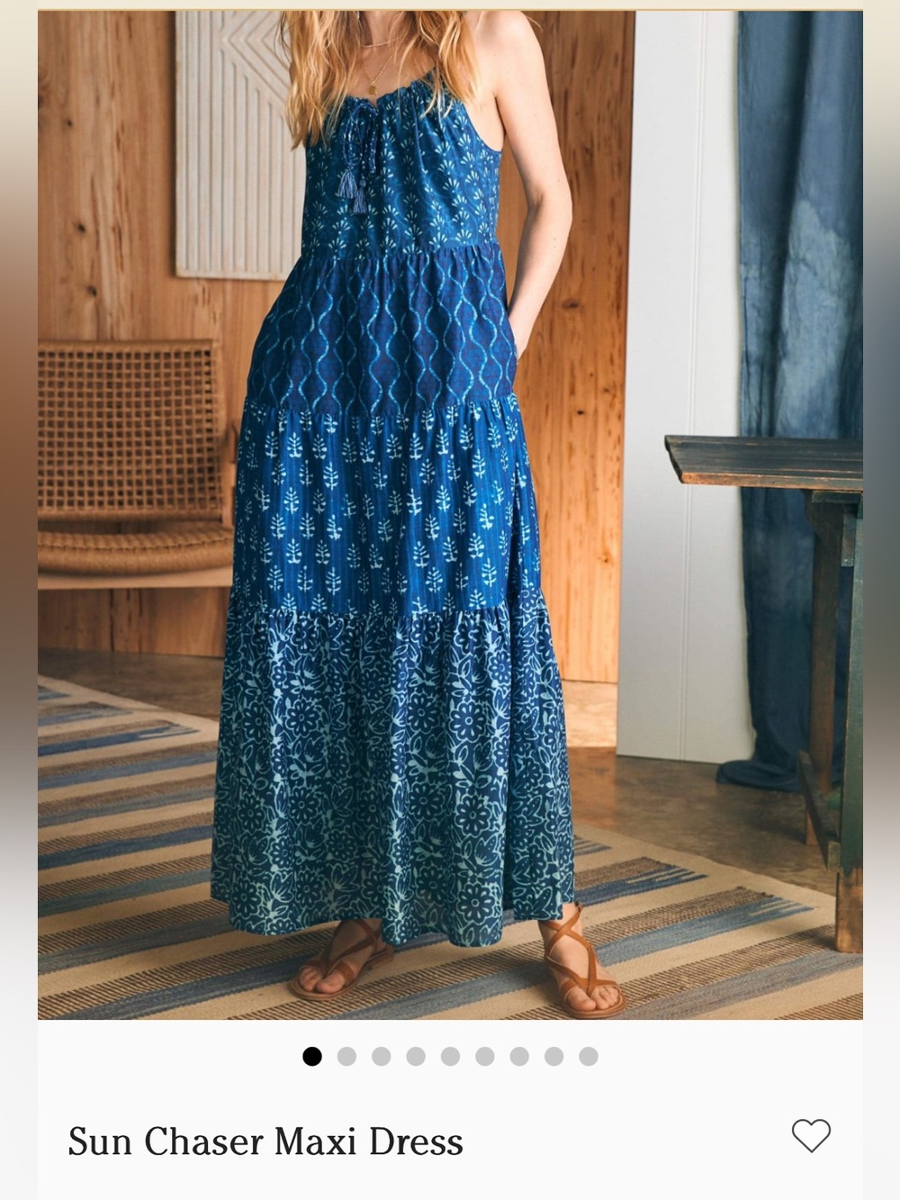 Faherty Sun Chaser Maxi Dress size Small - sunburst Mix print NWT